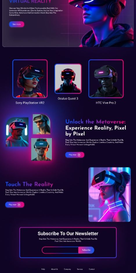 vr website design ideas, vr website landing page